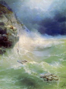 イワン・コンスタンティノヴィチ・アイヴァゾフスキー Painting - サーフィンの生存者 1897 ロマンチックなイワン・アイヴァゾフスキー ロシア